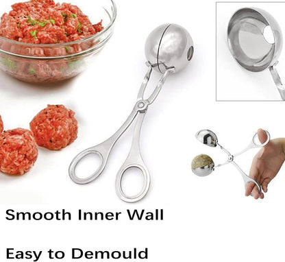 2 Pack Stainless Steel Meatball Maker Non-Stick Meat Baller Scoop Tongs