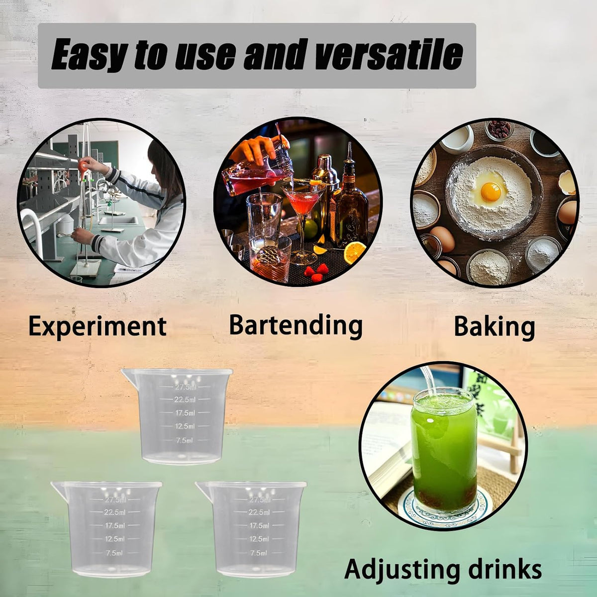 500ML Plastic Measuring Cup, Beaker Tip, Pour Measuring Containers
