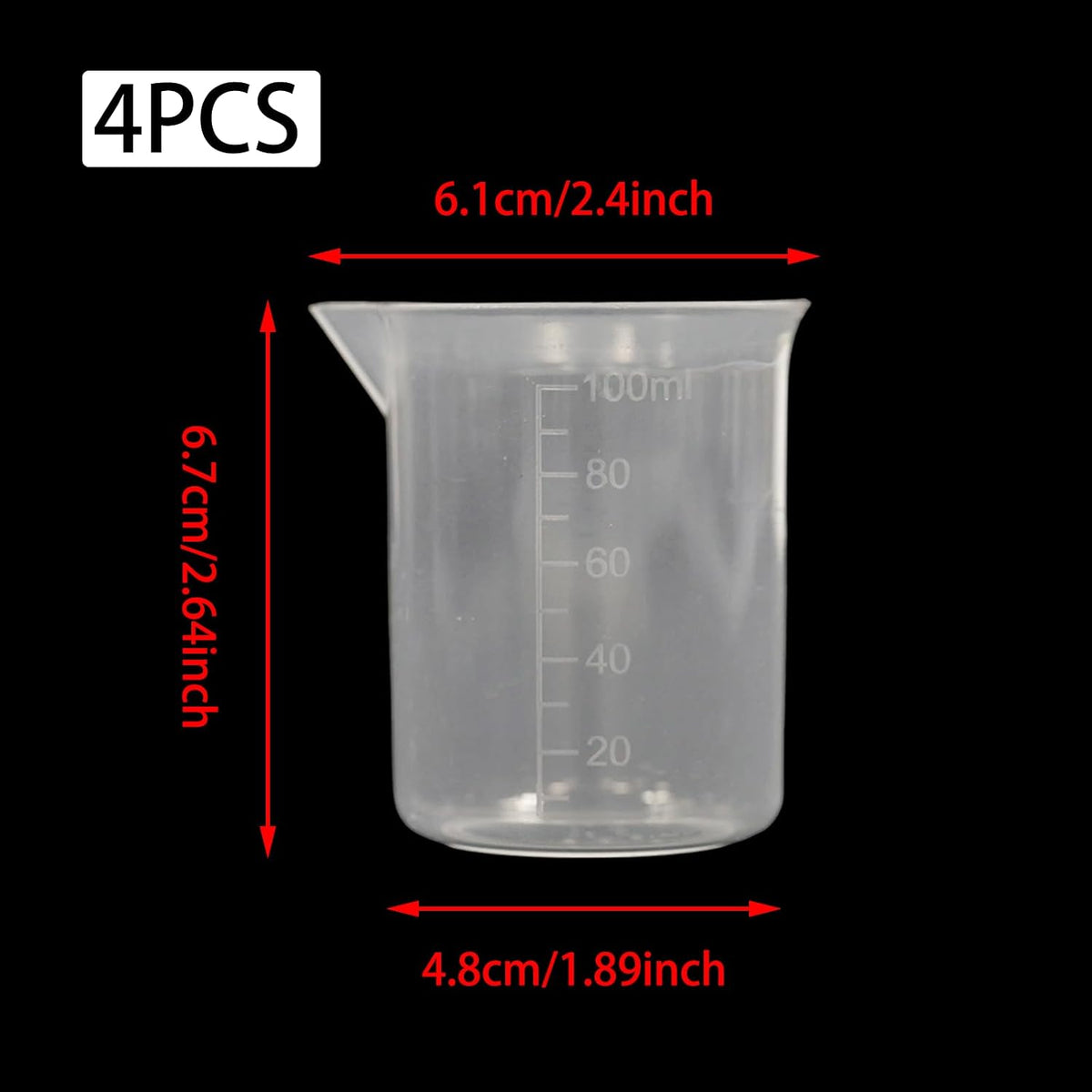 500ML Plastic Measuring Cup, Beaker Tip, Pour Measuring Containers