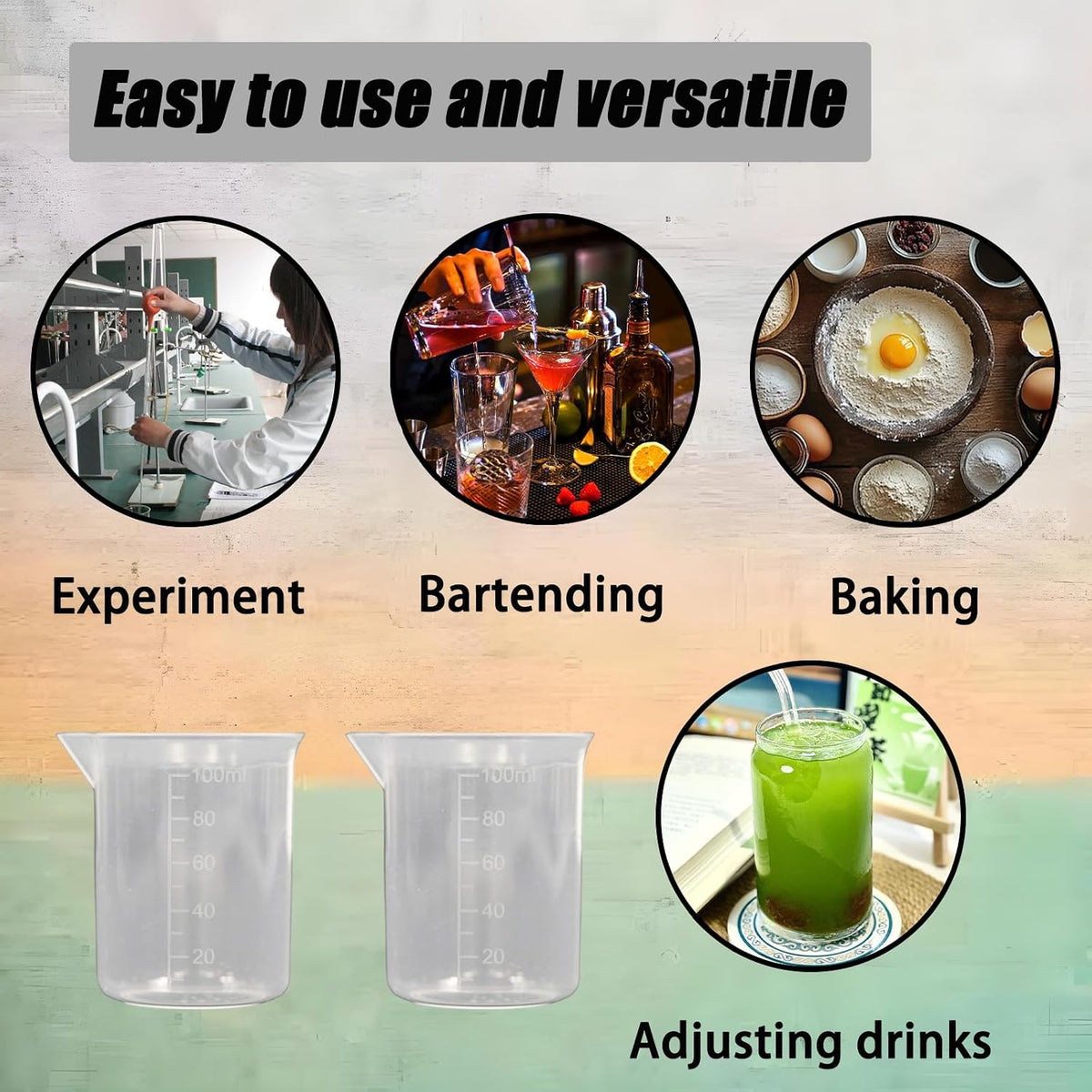 500ML Plastic Measuring Cup, Beaker Tip, Pour Measuring Containers
