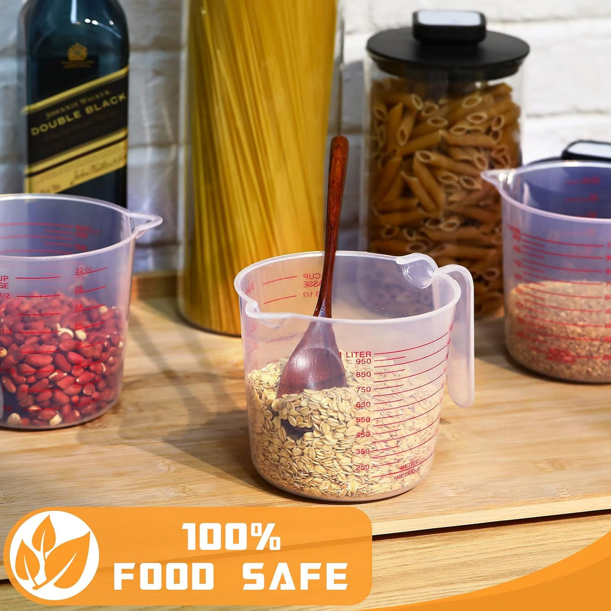12 Pcs 4 Cup/32 oz Plastic Measuring Cups with Handle