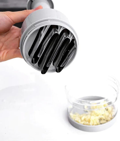 Manual Vegetable & Food Chopper – Handheld Onion, Garlic, Nut & Veggie Cutter, Easy Push-Press, Dishwasher Safe, White