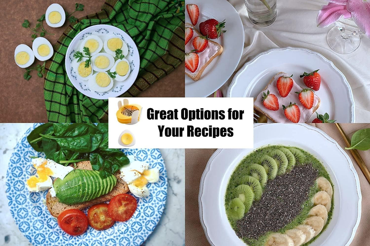 3-in-1 Egg Slicer with Sharp Stainless Steel Blades, Heavy Duty Multi-purpose Food Cutter for Slicing, Wedging & Quartering, Durable Blade Slicer for Hard Boiled Eggs, Strawberries & Kiwis