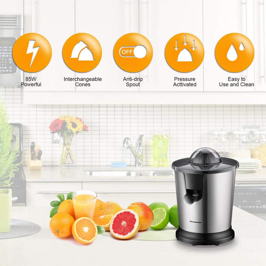 Electric Citrus Juicer, Lemon Squeezer with Stainless Steel, Orange Squeezer