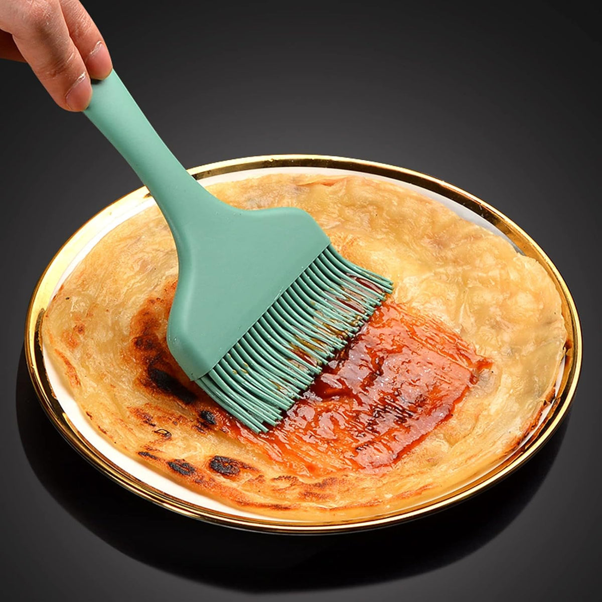 Basting Brush Silicone Pastry Baking Brushes Large Grill BBQ Sauce Marinade Meat Glazing Oil Brush Heat Resistant, Kitchen Cooking Baste Pastries Cakes Desserts, Dishwasher Safe 2Pack (2)