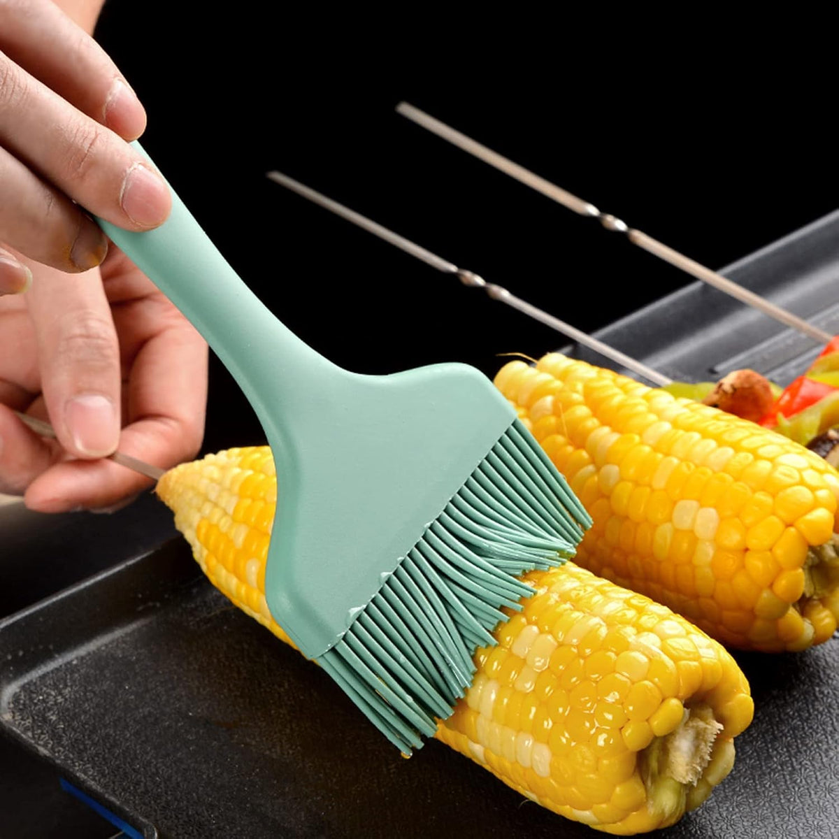 Basting Brush Silicone Pastry Baking Brushes Large Grill BBQ Sauce Marinade Meat Glazing Oil Brush Heat Resistant, Kitchen Cooking Baste Pastries Cakes Desserts, Dishwasher Safe 2Pack (2)