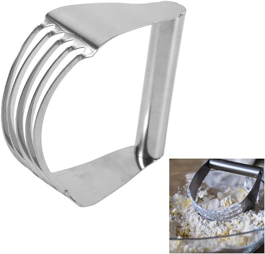 Dough Cutter, Stainless Steel Pastry Cutter Blender Mixer Whisk Handheld Dough Masher for Butter Biscuit Pizza Dough