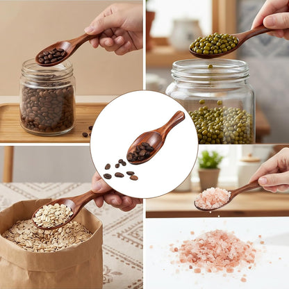 Wooden Coffee Scoop Bath Salt Scoop Multi-Purpose Kitchen Scooping Tool Home Kitchen Accessories Measuring for Coffee Beans Ground Beans or Tea Sugar