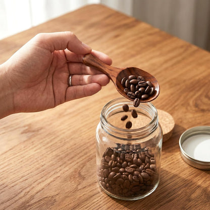 Wooden Coffee Scoop Bath Salt Scoop Multi-Purpose Kitchen Scooping Tool Home Kitchen Accessories Measuring for Coffee Beans Ground Beans or Tea Sugar