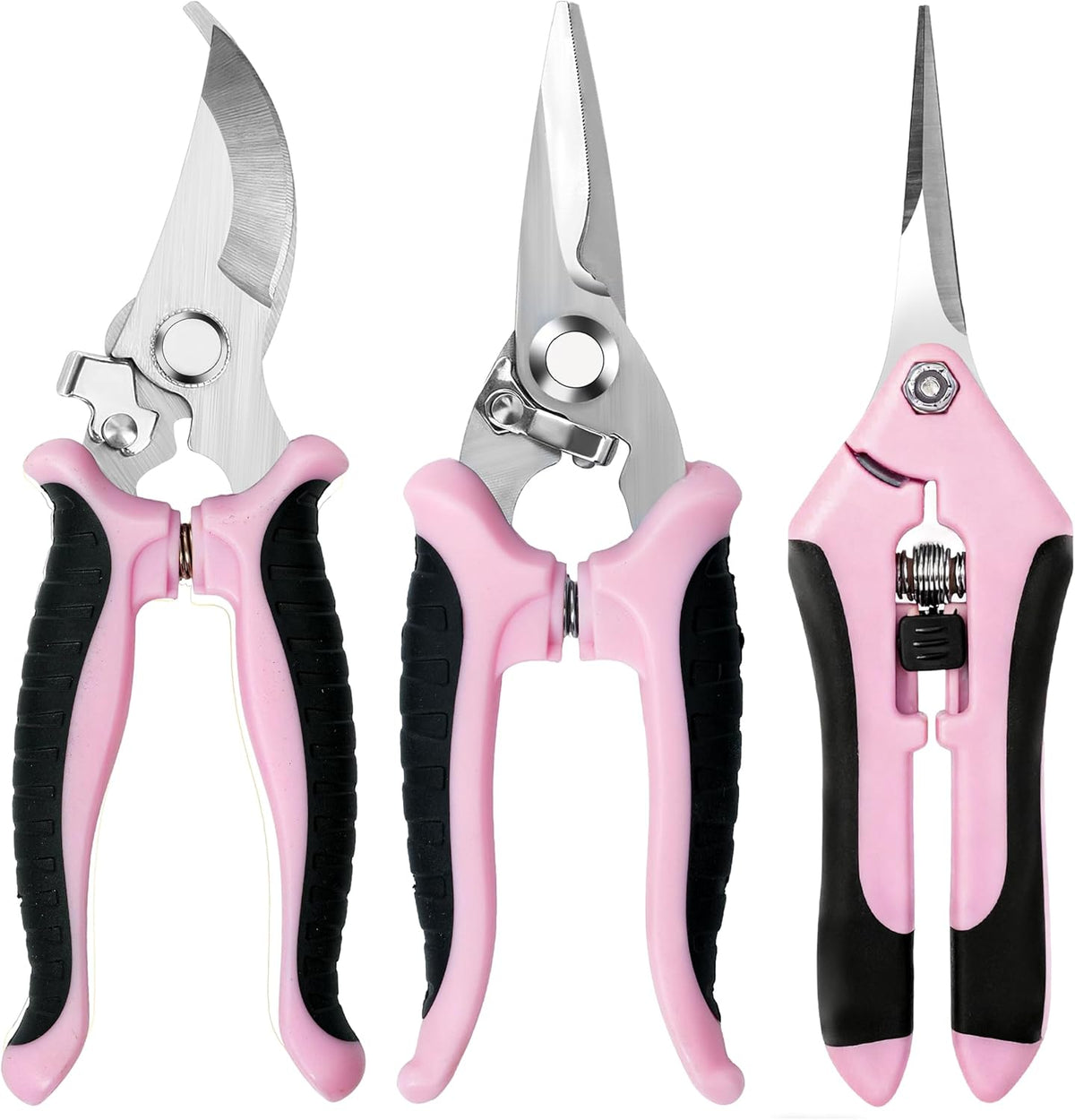 3 Pack Garden Pruning Shears Scissors Clippers (Yellow)