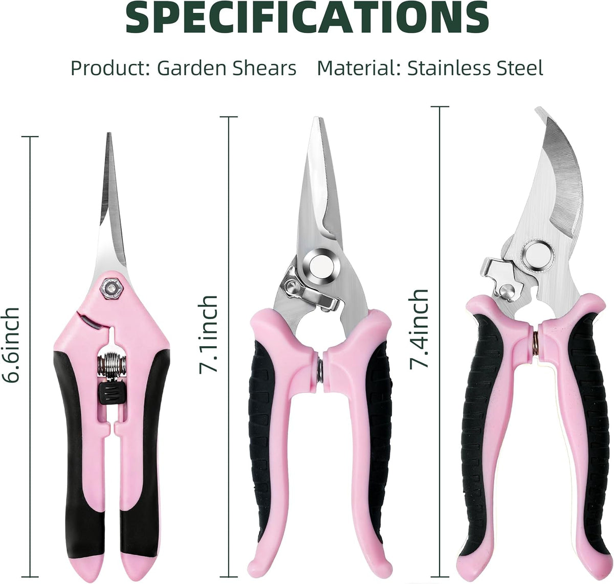 3 Pack Garden Pruning Shears Scissors Clippers (Yellow)