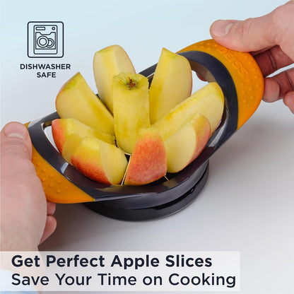 Deiss PRO Apple Slicer & Apple Corer Tool - Sharp Stainless Steel Apple Cutter 8 Slices - Fruit Cutter For Apple, Pear, Peach (Apple Slicer & Apple Corer with base)