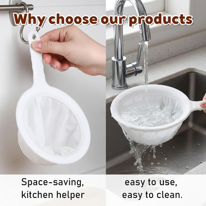 Ultra-Fine Nylon Mesh Strainer 5.51 Inch, Kitchen Food Yogurt Mesh Sieve, Plastic Sieve Fine Mesh with Handle, Mini Brine Shrimp Separation for Filtering Juice Milk Soy Coffee Honey Wine (400 mesh)