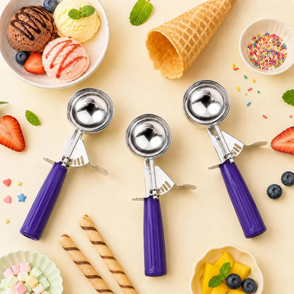 Ice Cream Scoop, Small Size Cookie Scoop with Trigger for Meatballs Melon