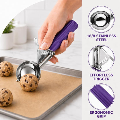 Ice Cream Scoop, Small Size Cookie Scoop with Trigger for Meatballs Melon