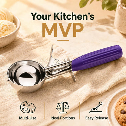 Ice Cream Scoop, Small Size Cookie Scoop with Trigger for Meatballs Melon