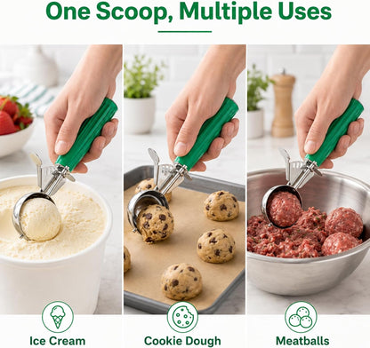 Ice Cream Scoop, Small Size Cookie Scoop with Trigger for Meatballs Melon