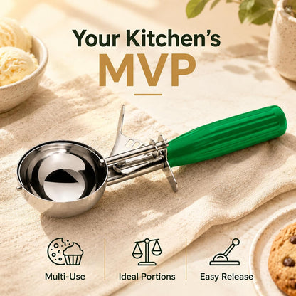 Ice Cream Scoop, Small Size Cookie Scoop with Trigger for Meatballs Melon