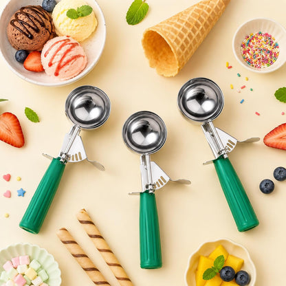 Ice Cream Scoop, Small Size Cookie Scoop with Trigger for Meatballs Melon