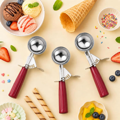 Ice Cream Scoop, Small Size Cookie Scoop with Trigger for Meatballs Melon