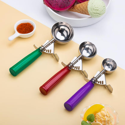Ice Cream Scoop, Small Size Cookie Scoop with Trigger for Meatballs Melon