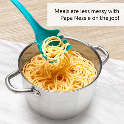 Pasta Spoon - Spaghetti Spoon, Pasta Fork, Pasta Server, Monstera Ladle - Dishwasher Safe & Heat Resistant - Fun Kitchen Gadgets, Unique Gifts for Cooking (Jungle Spoon)