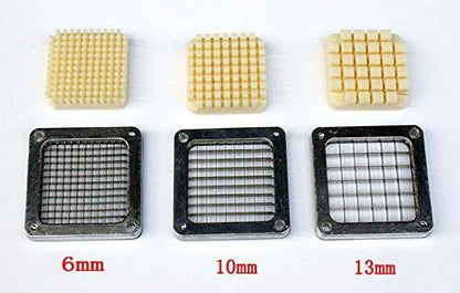 Electric French Fry Cutter Automatic Potato Chip Cutting Machine Stainless Steel Vegetable Slicer for Potatoes Carrots Cucumbers With 3 Sizes Of Replaceable Blades Suitable Commercial/Household
