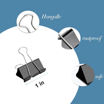 Extra Large Binder Clips 2 inch, (40 Pcs) Big Paper Clips for Office Supplies