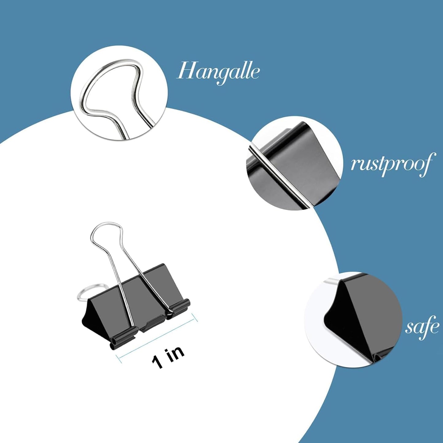 Extra Large Binder Clips 2 inch, (40 Pcs) Big Paper Clips for Office Supplies
