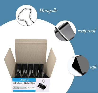 Extra Large Binder Clips 2 inch, (40 Pcs) Big Paper Clips for Office Supplies
