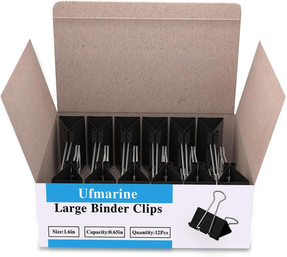Extra Large Binder Clips 2 inch, (40 Pcs) Big Paper Clips for Office Supplies