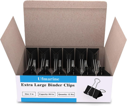 Extra Large Binder Clips 2 inch, (40 Pcs) Big Paper Clips for Office Supplies
