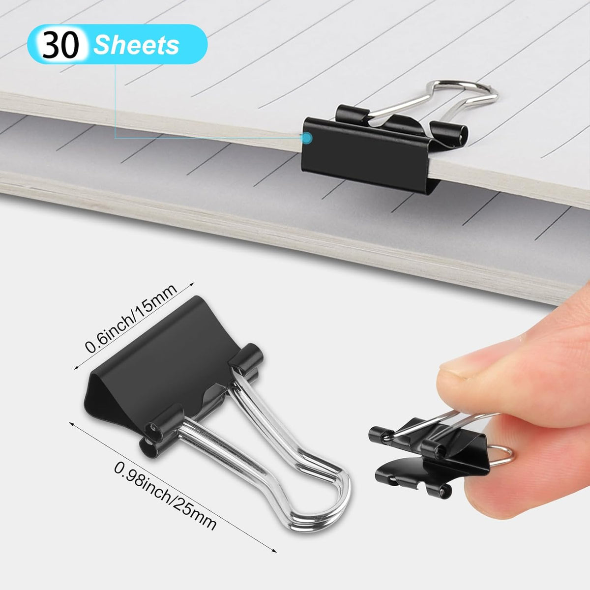 Extra Large Binder Clips 2 inch, (40 Pcs) Big Paper Clips for Office Supplies