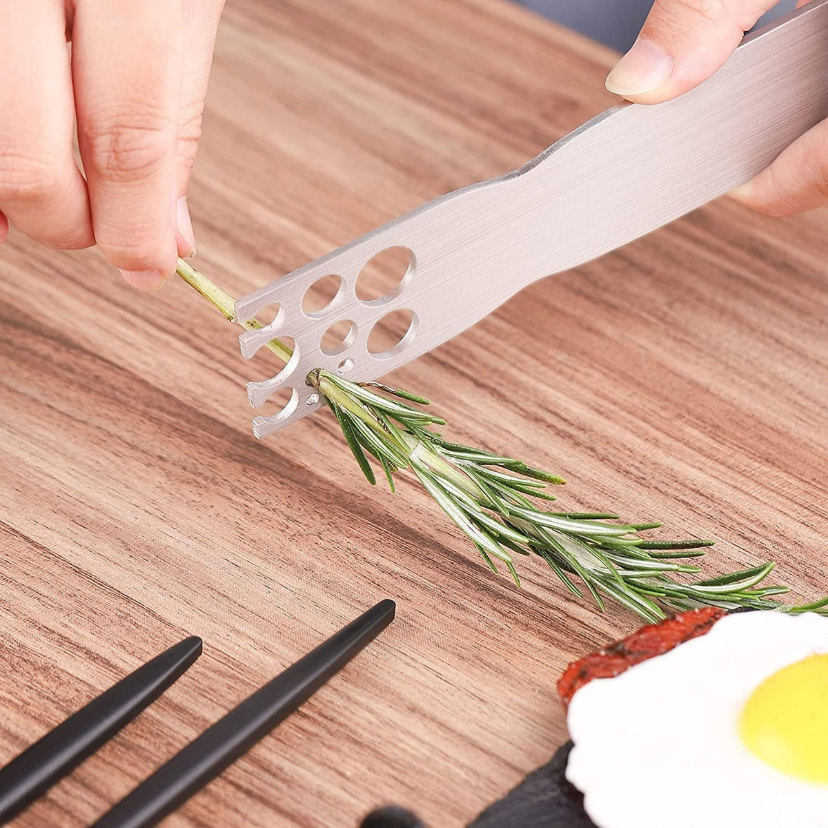 Stainless Steel Herb Stripper Tool for Kale – Leaf Remover & Stem Stripper with Handle for Chard, Collard Greens and Fresh Herbs