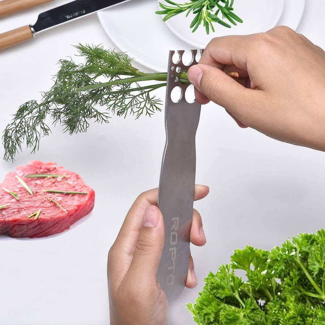 Stainless Steel Herb Stripper Tool for Kale – Leaf Remover & Stem Stripper with Handle for Chard, Collard Greens and Fresh Herbs