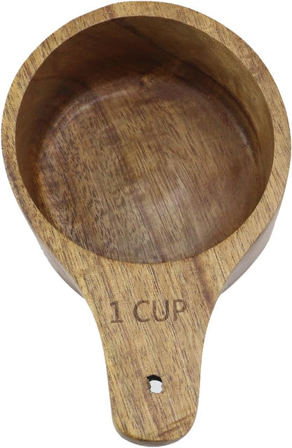 1PCS 1 Cup Wooden Measuring Cup Wood Kitchen Utensils Measure Spoon