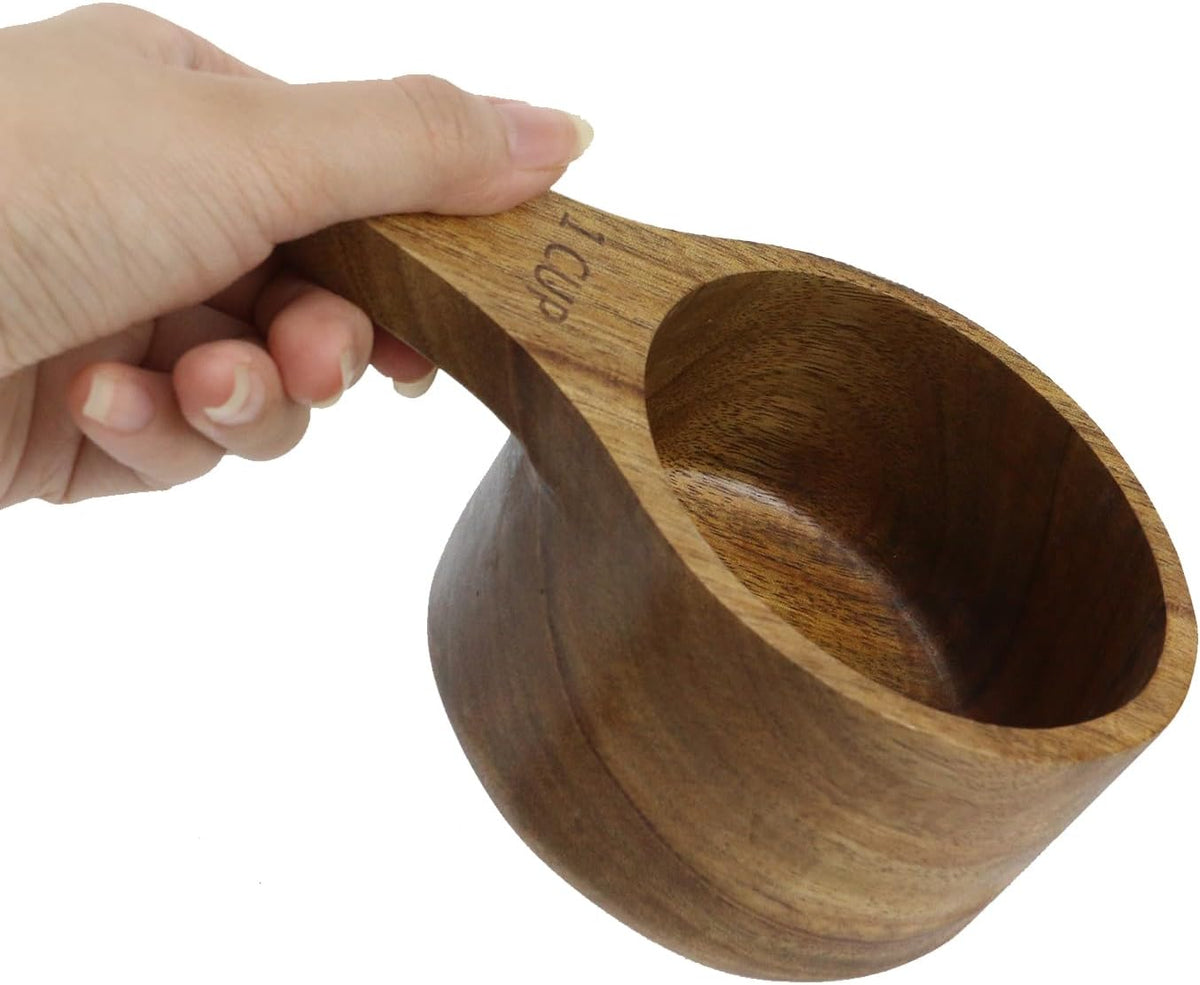 1PCS 1 Cup Wooden Measuring Cup Wood Kitchen Utensils Measure Spoon