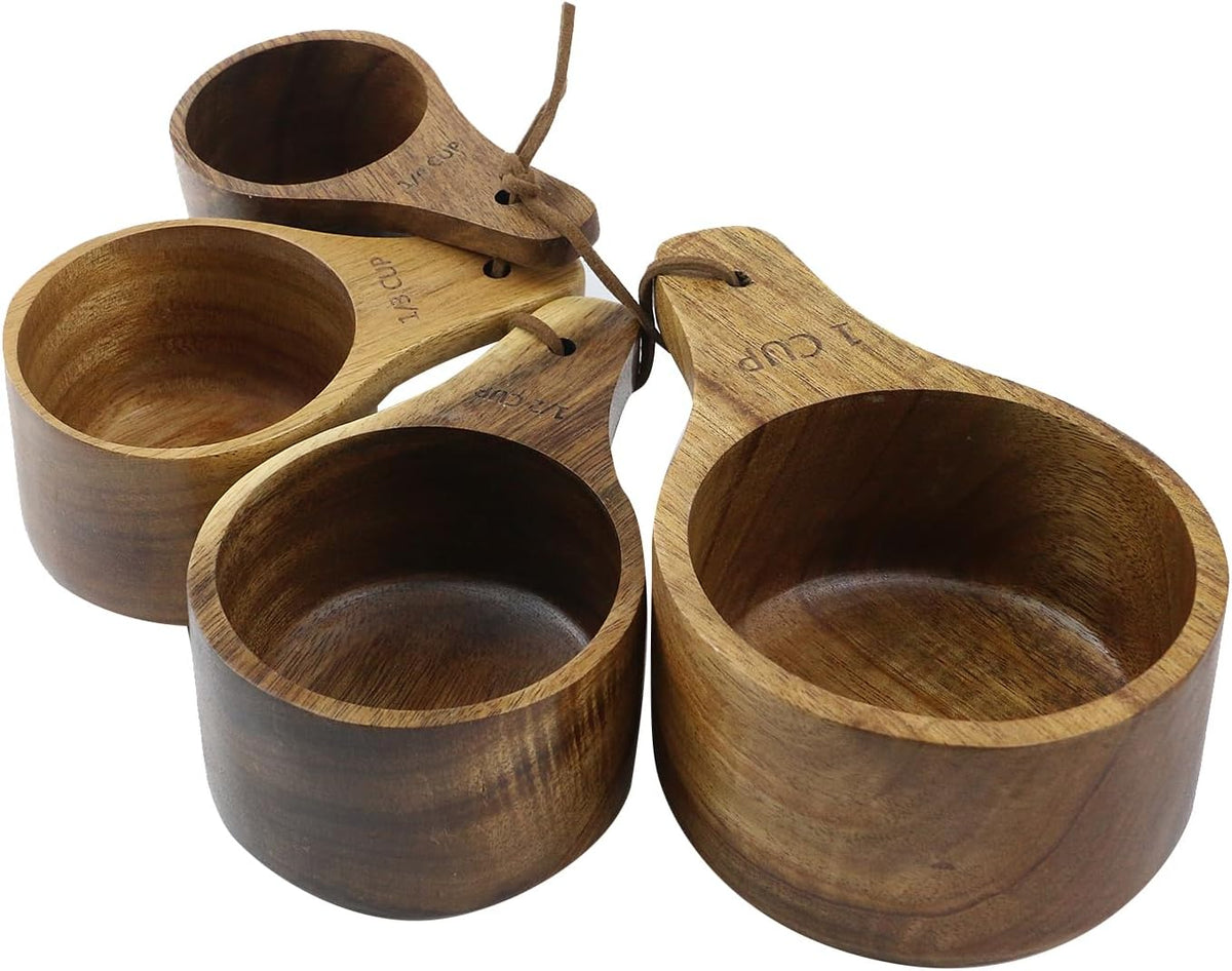 1PCS 1 Cup Wooden Measuring Cup Wood Kitchen Utensils Measure Spoon