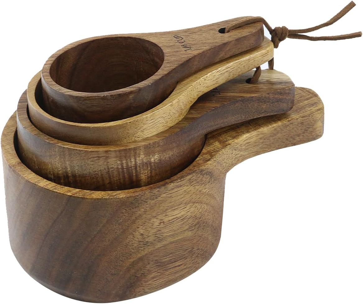1PCS 1 Cup Wooden Measuring Cup Wood Kitchen Utensils Measure Spoon