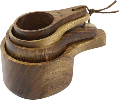 1PCS 1 Cup Wooden Measuring Cup Wood Kitchen Utensils Measure Spoon