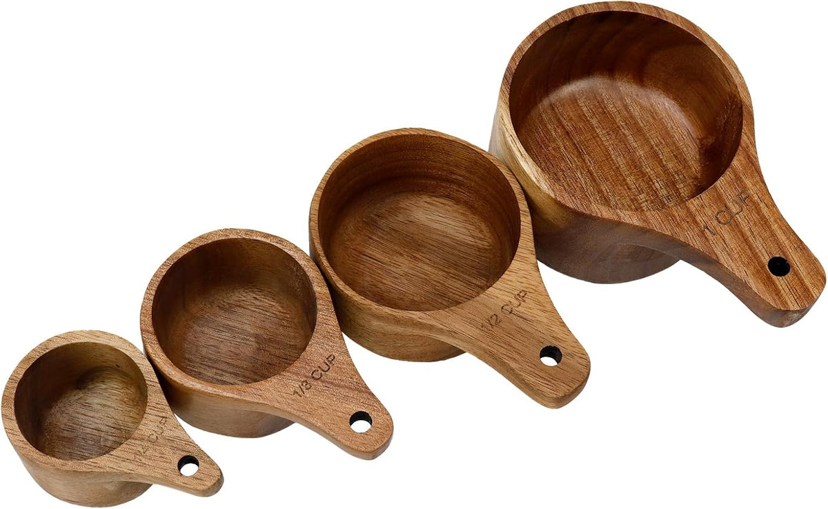 1PCS 1 Cup Wooden Measuring Cup Wood Kitchen Utensils Measure Spoon
