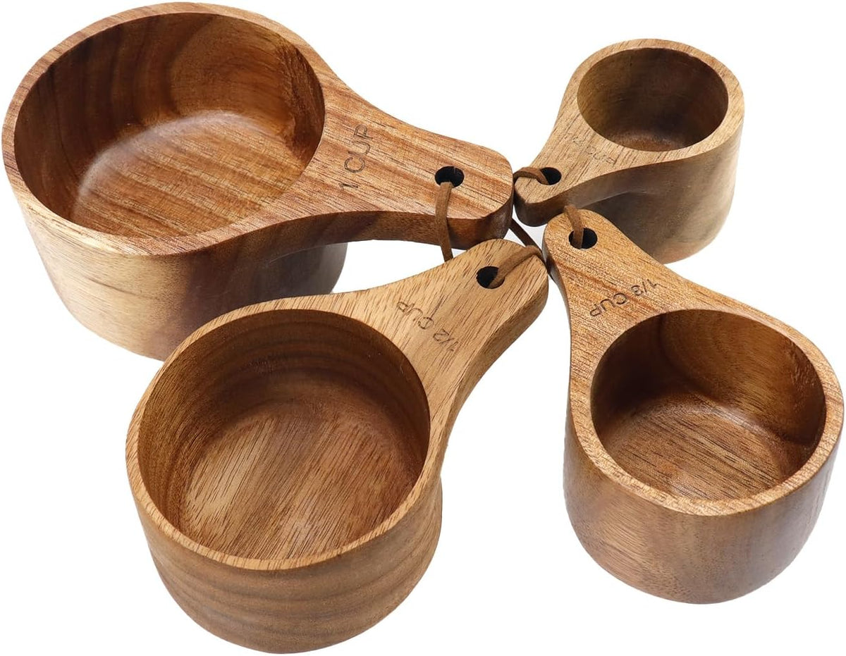 1PCS 1 Cup Wooden Measuring Cup Wood Kitchen Utensils Measure Spoon