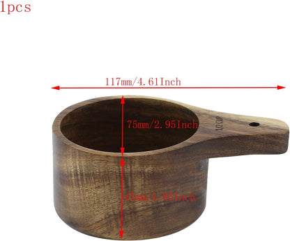 1PCS 1 Cup Wooden Measuring Cup Wood Kitchen Utensils Measure Spoon