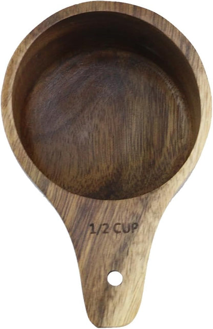 1PCS 1 Cup Wooden Measuring Cup Wood Kitchen Utensils Measure Spoon