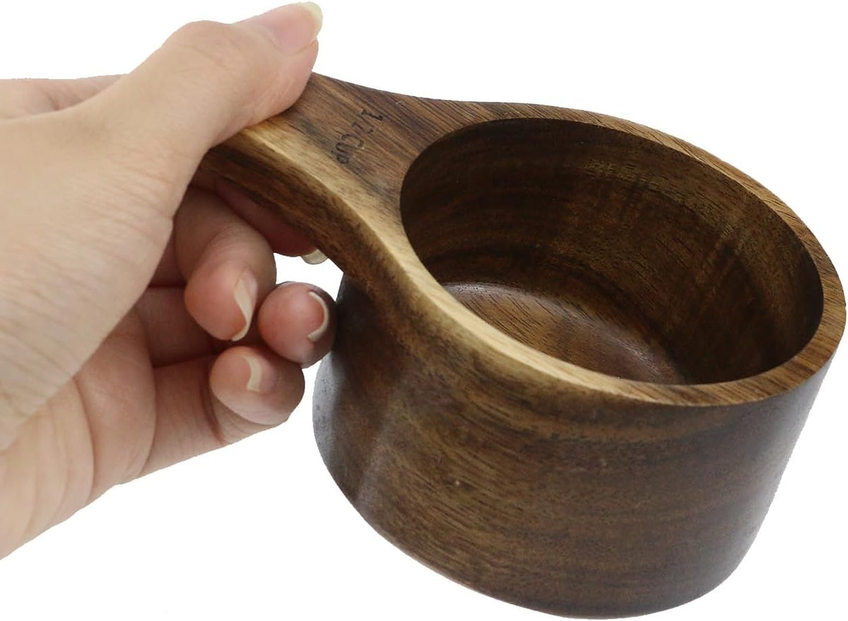 1PCS 1 Cup Wooden Measuring Cup Wood Kitchen Utensils Measure Spoon