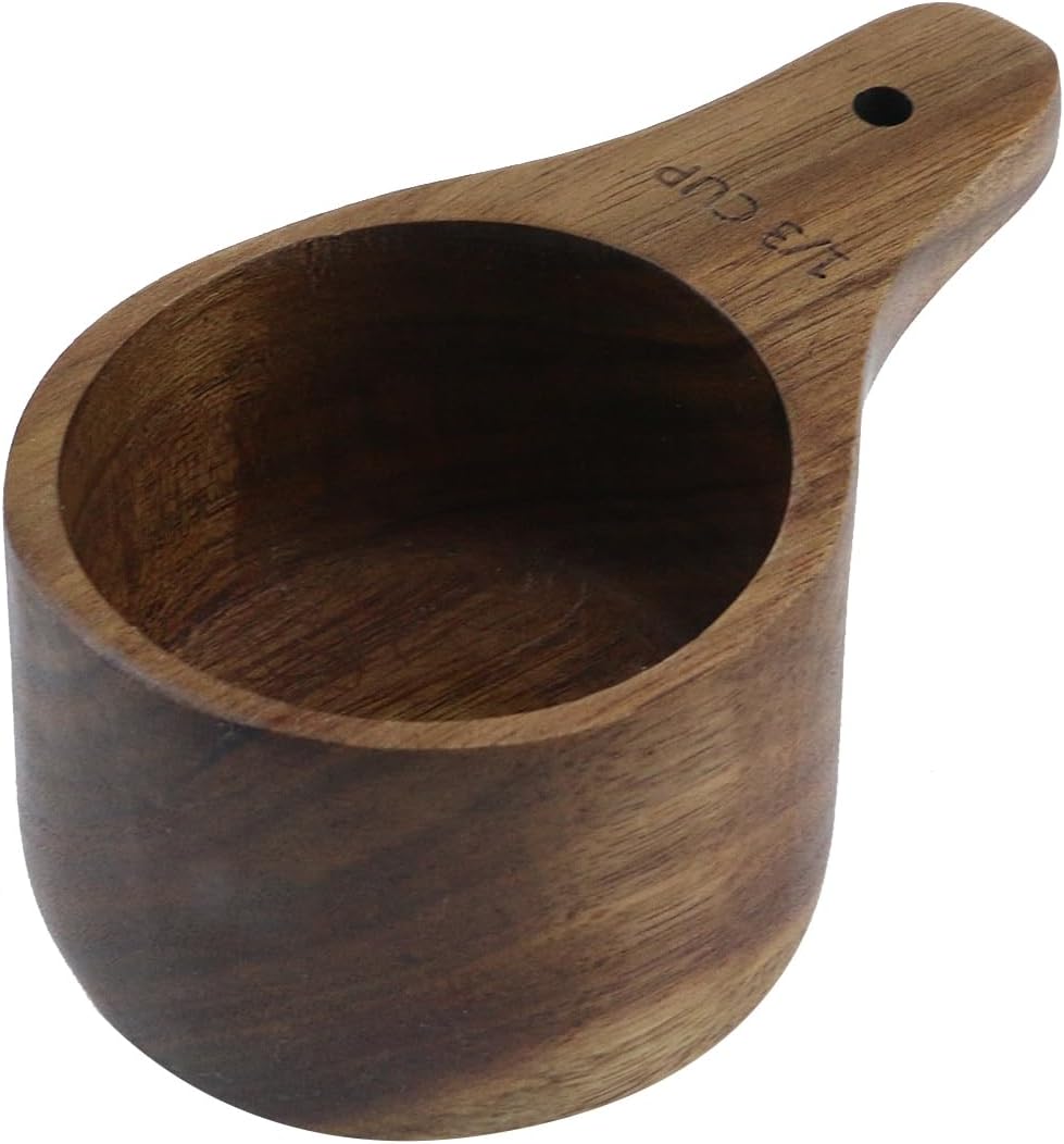 1PCS 1 Cup Wooden Measuring Cup Wood Kitchen Utensils Measure Spoon