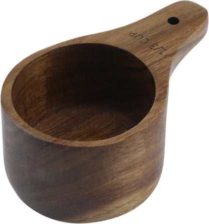 1PCS 1 Cup Wooden Measuring Cup Wood Kitchen Utensils Measure Spoon