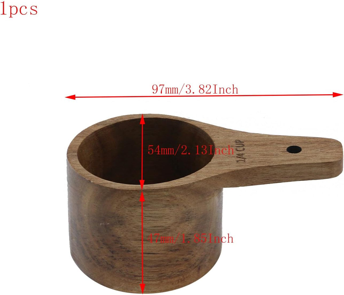 1PCS 1 Cup Wooden Measuring Cup Wood Kitchen Utensils Measure Spoon