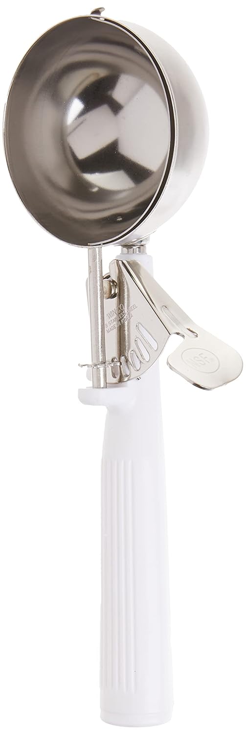 ICOP-6 Ice Cream Disher with White Handle, Size 6, 5.5 ounces, Stainless Steel