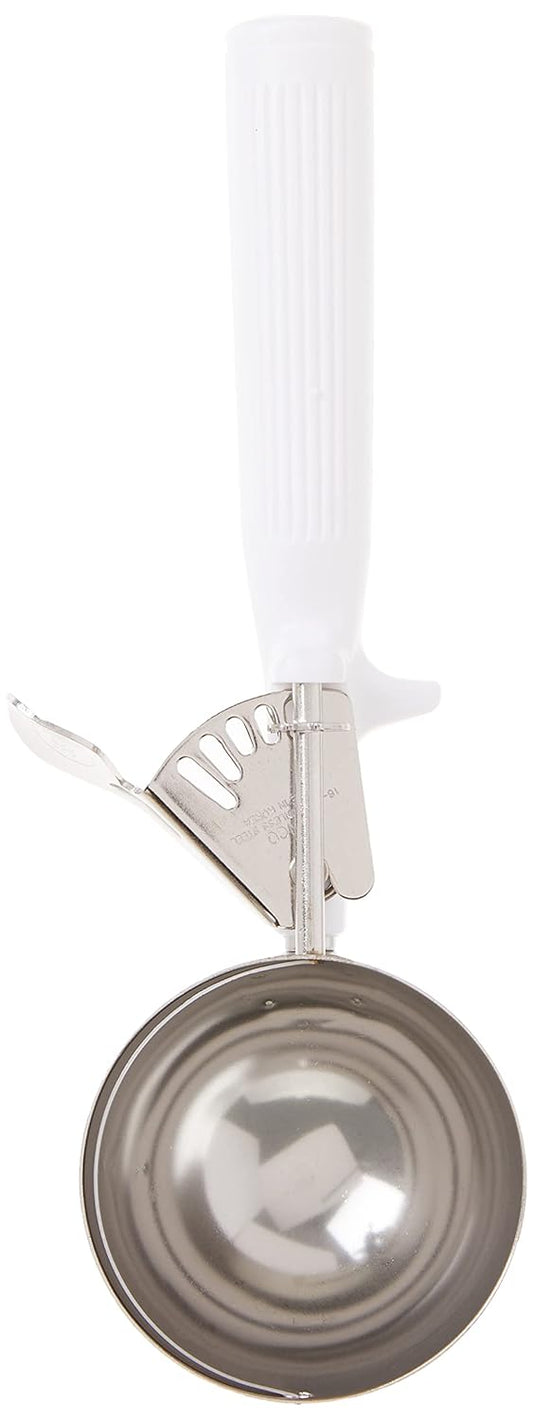 ICOP-6 Ice Cream Disher with White Handle, Size 6, 5.5 ounces, Stainless Steel
